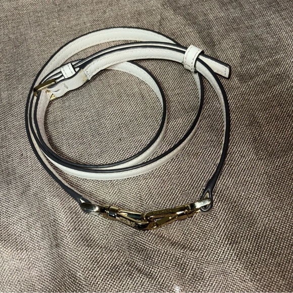 Kate Spade White Pebble Leather Replacement Purse Crossbody Strap Gold Hardware - Picture 1 of 7